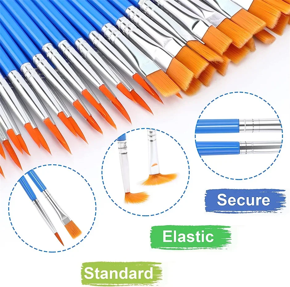 30 stücke Kleine Feine Nylon Haar Detail Flache Pinsel Für Zeichnung Aquarell Pinsel Pinsel Stift Für Student Kunst Schreibwaren – Detail 2
