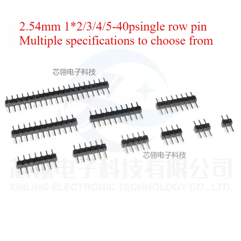 10/20pcs 2.54mm Single Row Male Gold Plating/Iron 2/3/4/5-40P PCB Board Pin Header Connector Strip Pinheader For Arduino
