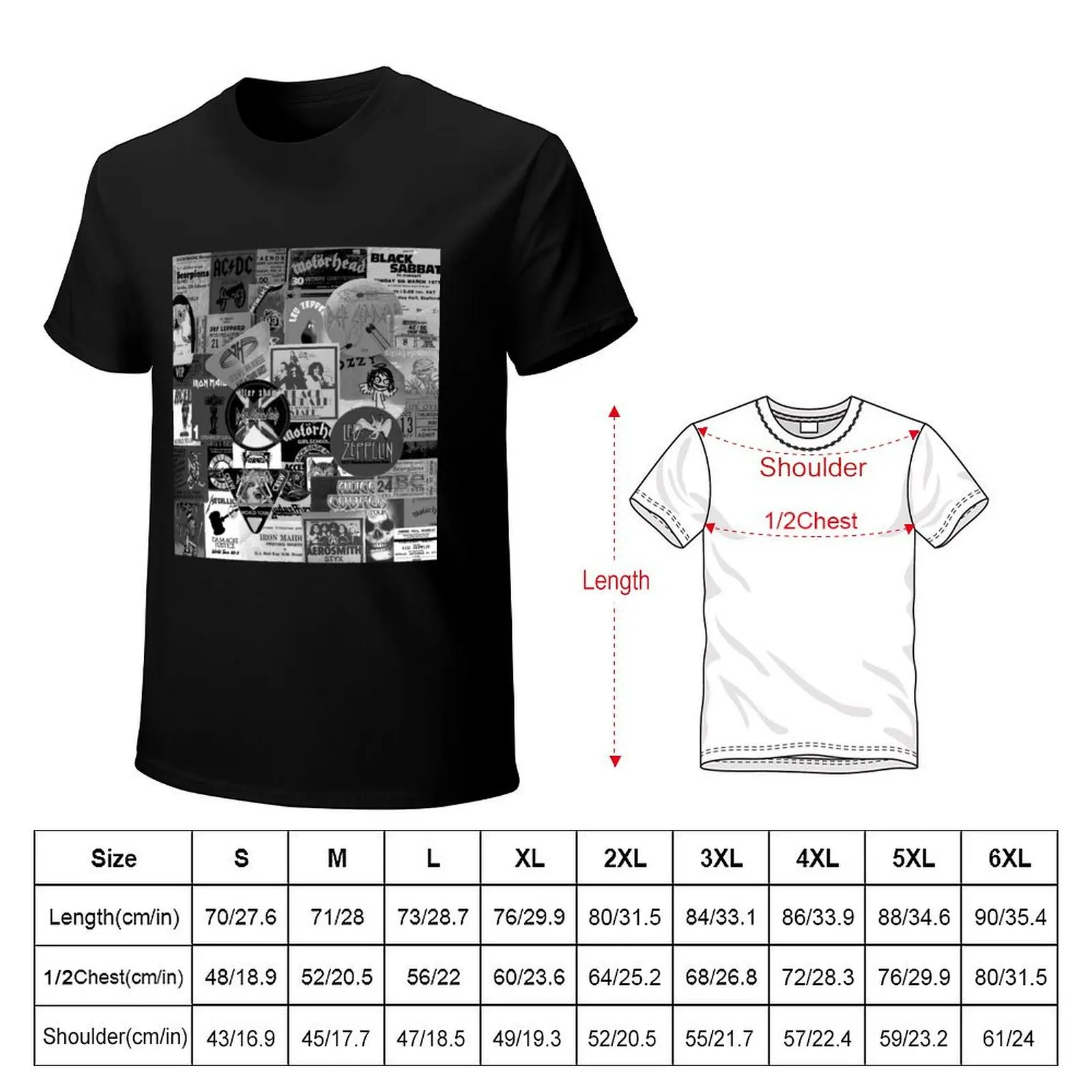 I miss concerts - hard rock and heavy metal ticket stubs and backstage passes BW T-Shirt Plus Size Lightweight Tee Shirt
