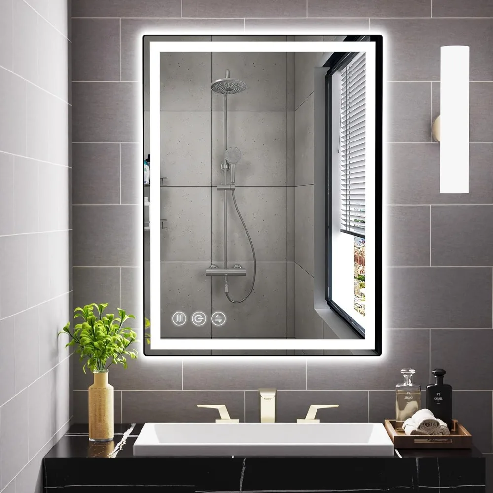 Shatterproof Bathroom Mirror With Led Light Makeup Mirrors With Infinitely Dimmable Wall Mirror Anti-Fog Backlight the Miror