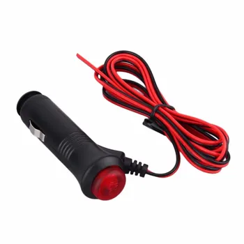 Enchufe Universal para encendedor de cigarrillos de coche, 12V, con interruptor, fusible, indicador LED, cable de alimentación para coche, 1 metro, 3 metros