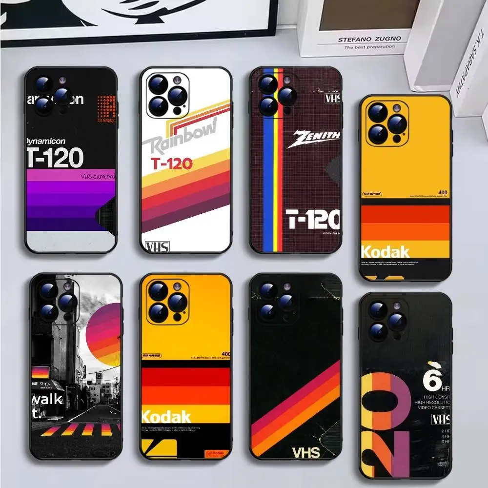 

Retro VHS Video Tape Vintage Phone Case For iPhone16,15,14,13,12,11 Plus,Pro Max,XS,X,XR,SE,Mini,8,7,Soft Black Cover