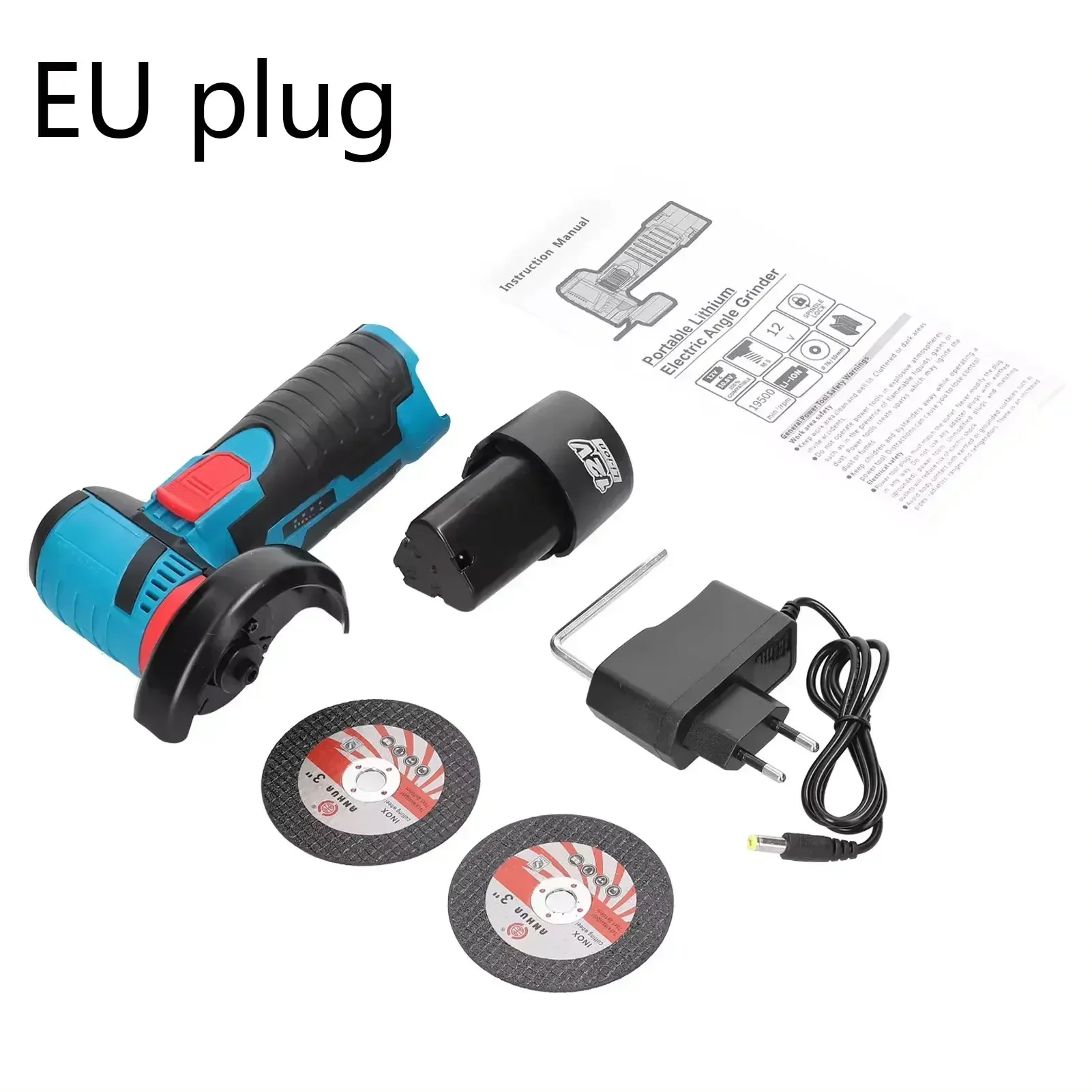 Mini Angle Grinder Brush Cutter 12V Cordless Small Polishing Machine Cutting Portable Polisher Saw Blade Home DIY Power Tool
