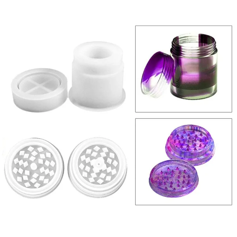 1 Set  for DIY Crafts Making Tools Tobacco Grinder Leaf Herbal Herb Smoke Spice Crusher Silicone Mold Crystal Epoxy Resin Molds