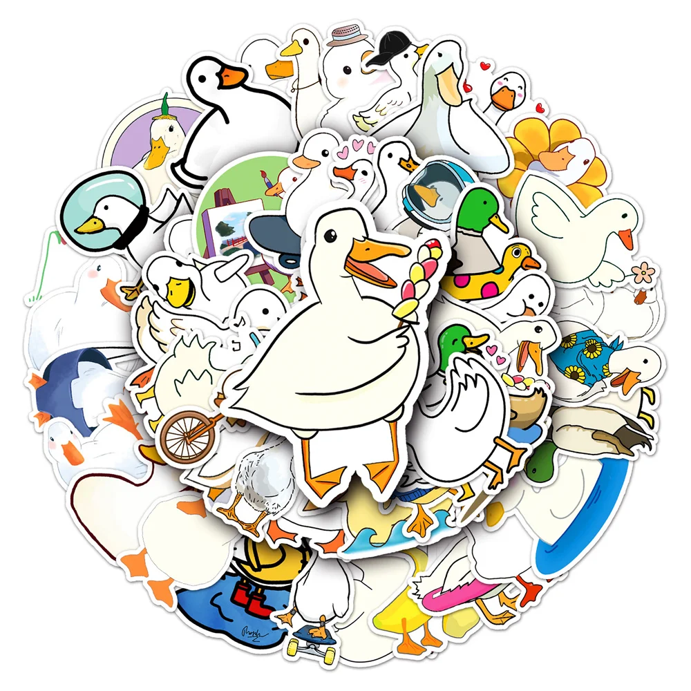 Cute Duck Scrapbook Stickers for iPad Laptop Stationery, Suitcase Kscraft Sticker, Craft Supplies, Scrapbooking Material, 50Pcs