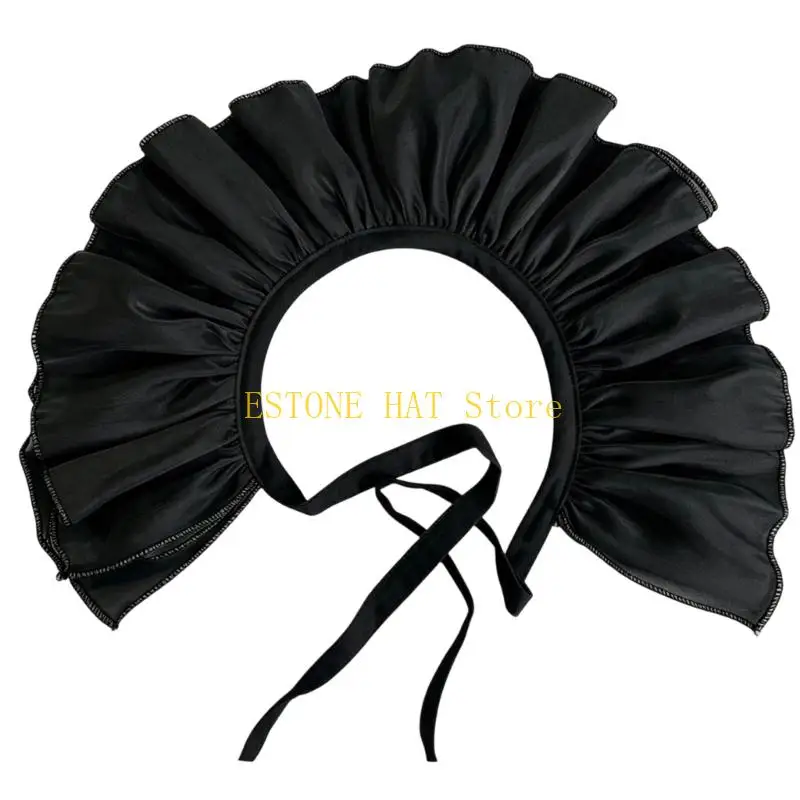 49MF Detachable Collar Insert with Sheer Ruffle for Photo Ready Looks