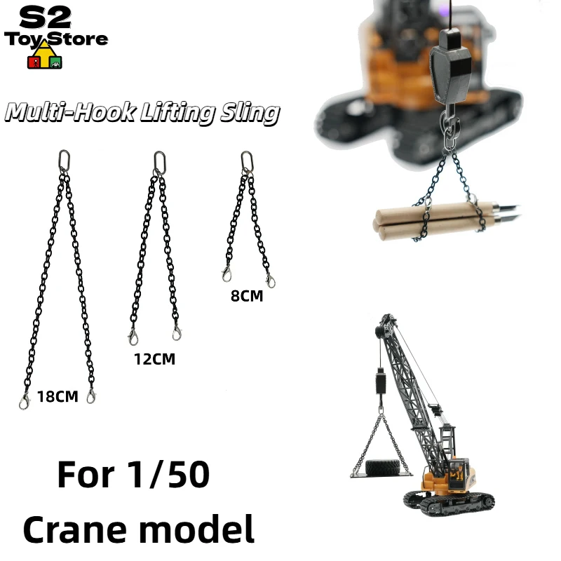 Generic Generic 1/50 Scale Crane Model Lifting Chain With Lobster Clasp Hoisting Strap Sling For Construction Scene Accessory - Aliexpress Deal