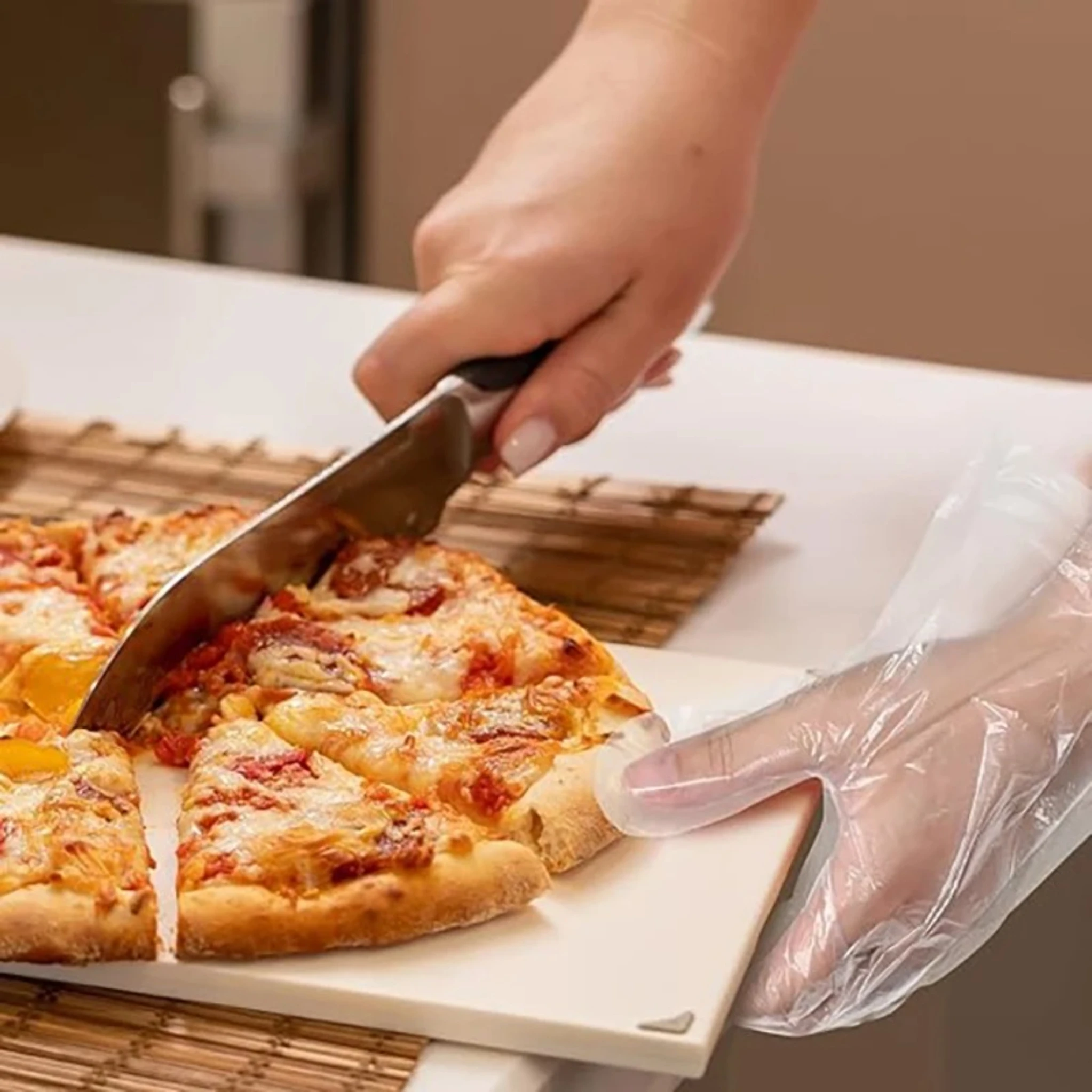 100pcs Disposable Clear Plastic Gloves, Food Grade Disposable Gloves for Cooking, Food Prep, Raw Meat Handling, Kitchen & Holiday Use image 4