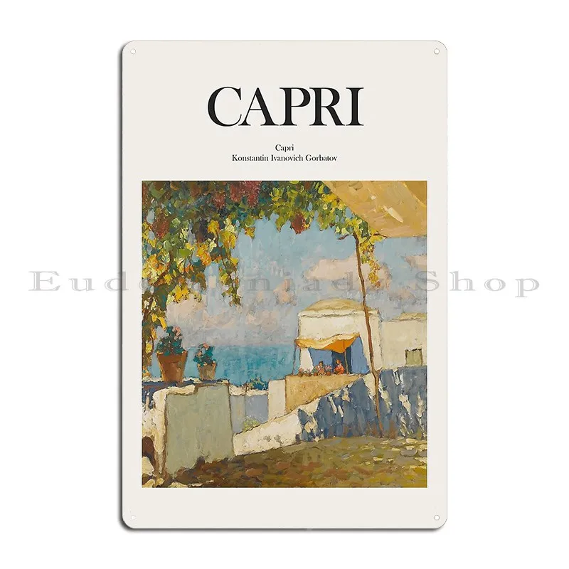 Capri Italy Metal Sign Wall Cave Mural Designing Cinema Iron Tin Sign Poster