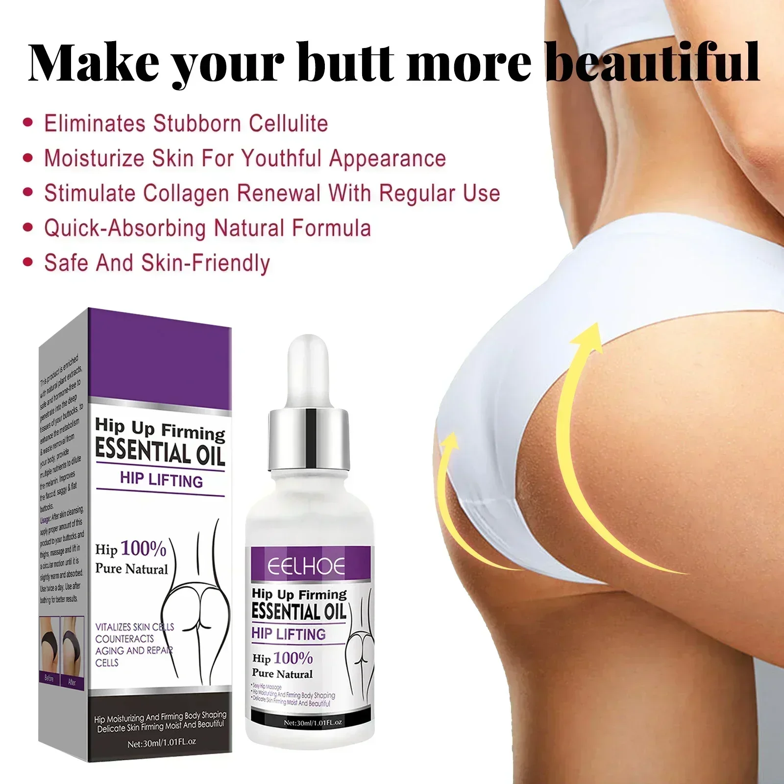 Hip Lift up Butt Enhancement oil Lifting Sculpts Plump Fast Growth Prevent Buttock Sagging Breast Enlargement Butt Enhancer