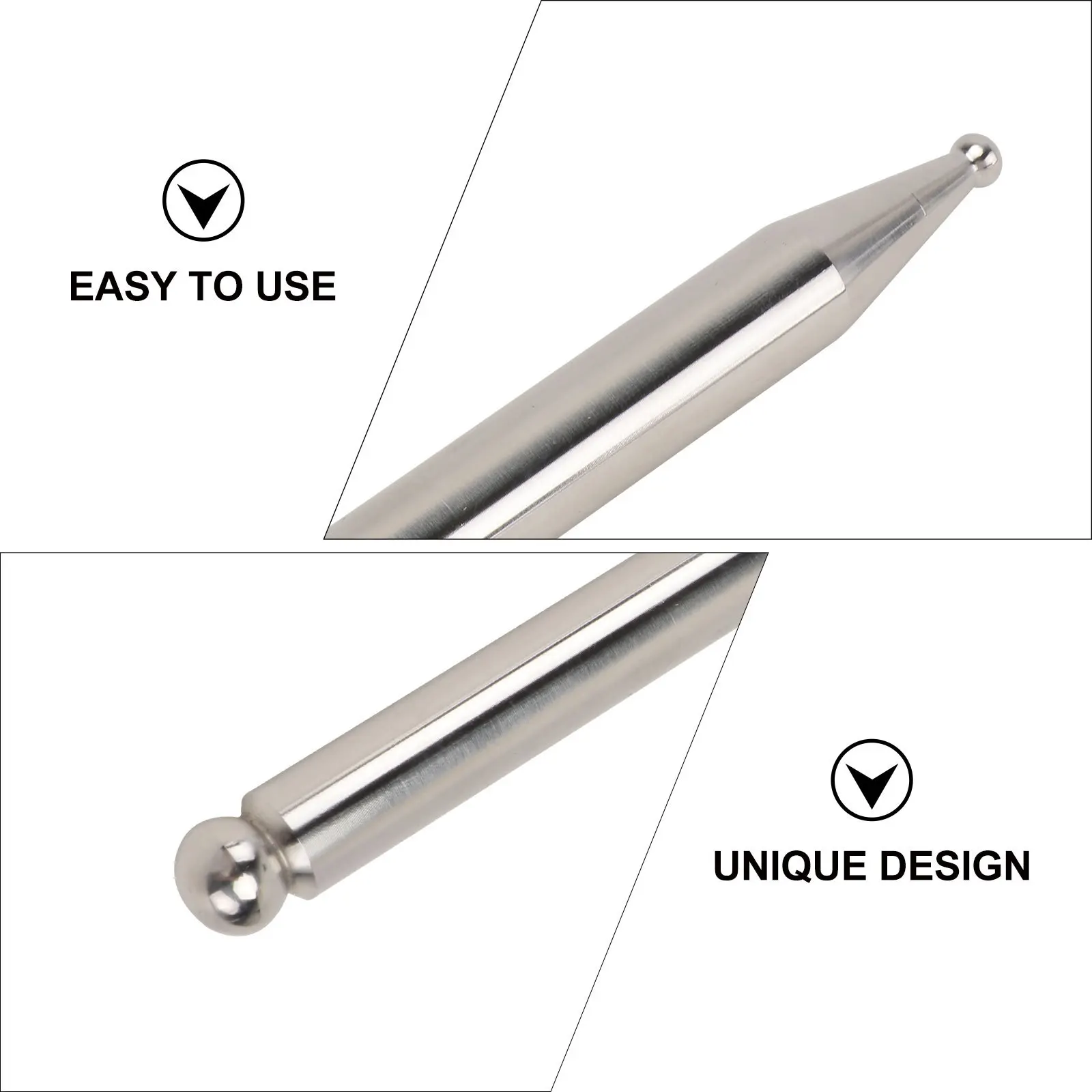 

Массажер-ручка из нержавеющей стали для акупунктуры и массажа стоп, инструмент для глубокого массажа тканей, с большими и маленькими насадками для точечного воздействия по всему телу