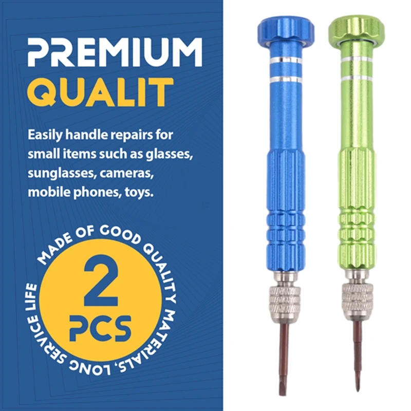 眼鏡修理キット メガネドライバーセット 10個の磁気ドライバーチップ付き、時計電話、ラップトップ、ジュエリー、電子用