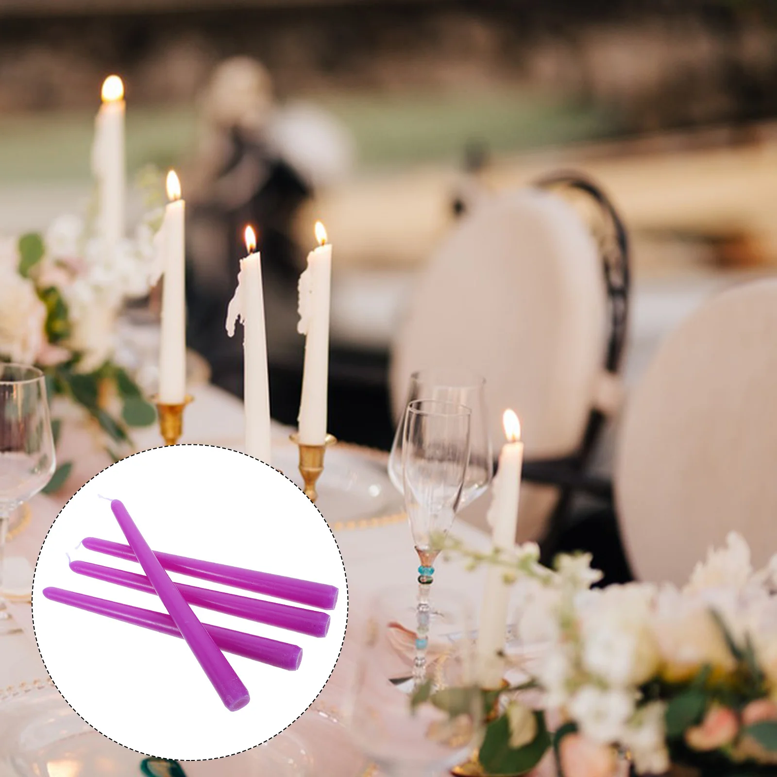 

4Pcs Tall Unscented Taper Dinner Candles Black 10 Inch Cotton Wick Smokeless Elegant Romantic Table Decor Long Burn