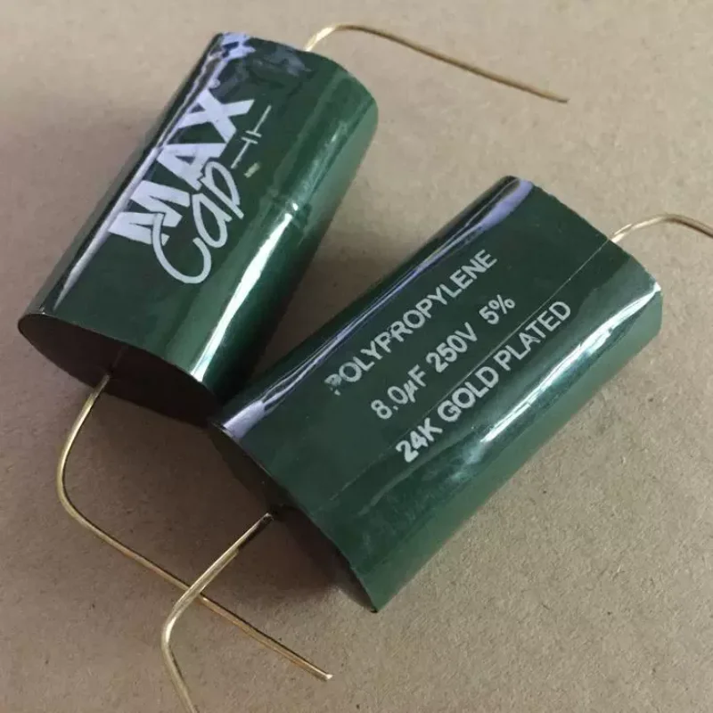 

New American Meixin MAX-CAP 8UF 250V 5% fever divider infinite capacitor gold-plated feet