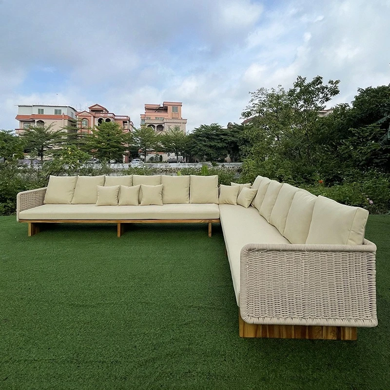 

Outdoor sofa courtyard villa balcony rattan bed open-air balcony outdoor waterproof and sun protection leisure rattan recliner