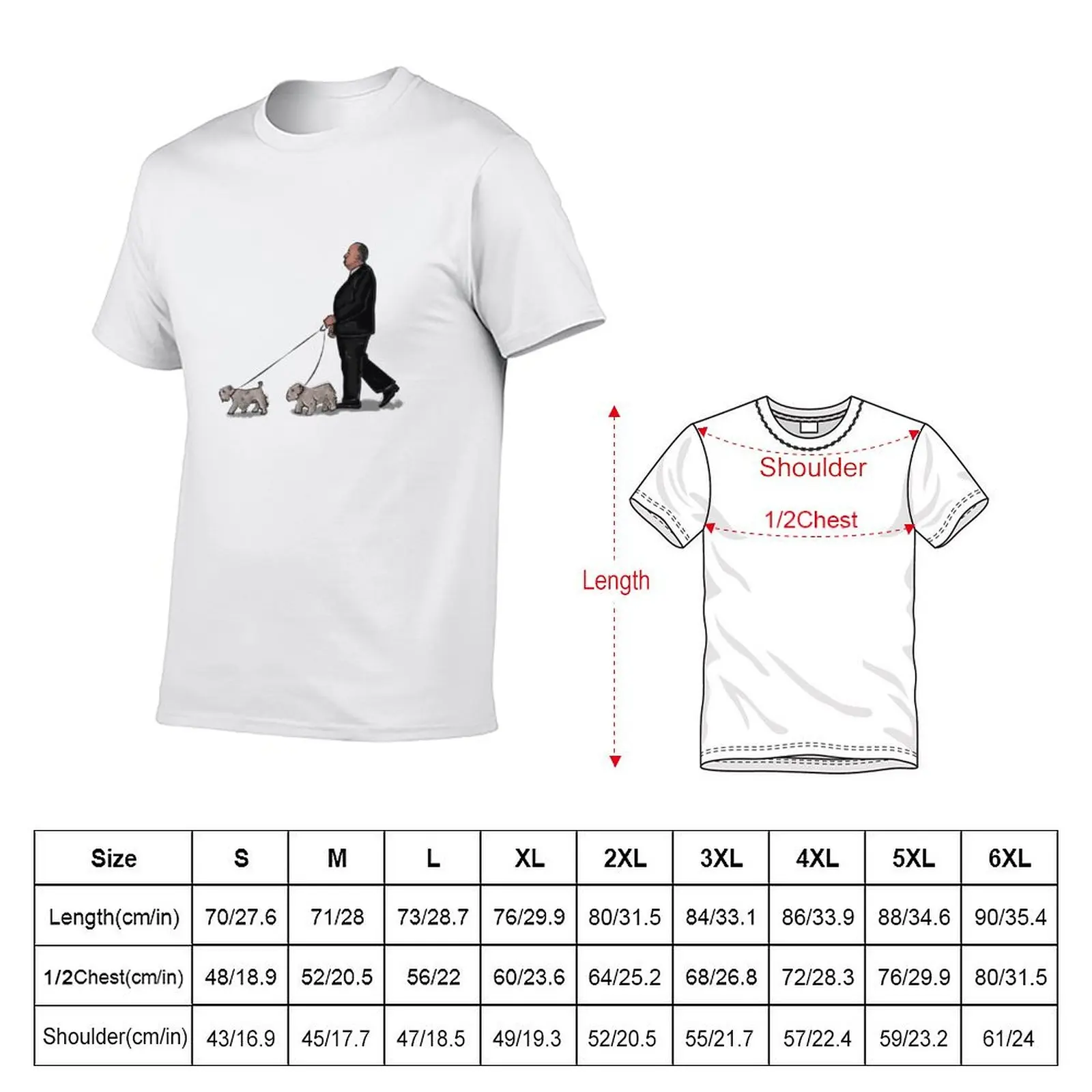 Alfred Hitchcock (and dogs) T-Shirt Anti-Fade Casual Tee Shirt