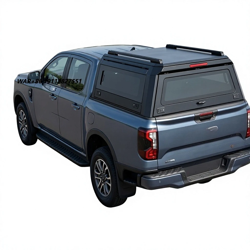 Corrosion Proof Aluminum Truck Topper for BYD Shark 6 5.0FT with Large Sliding Glass Side Windows