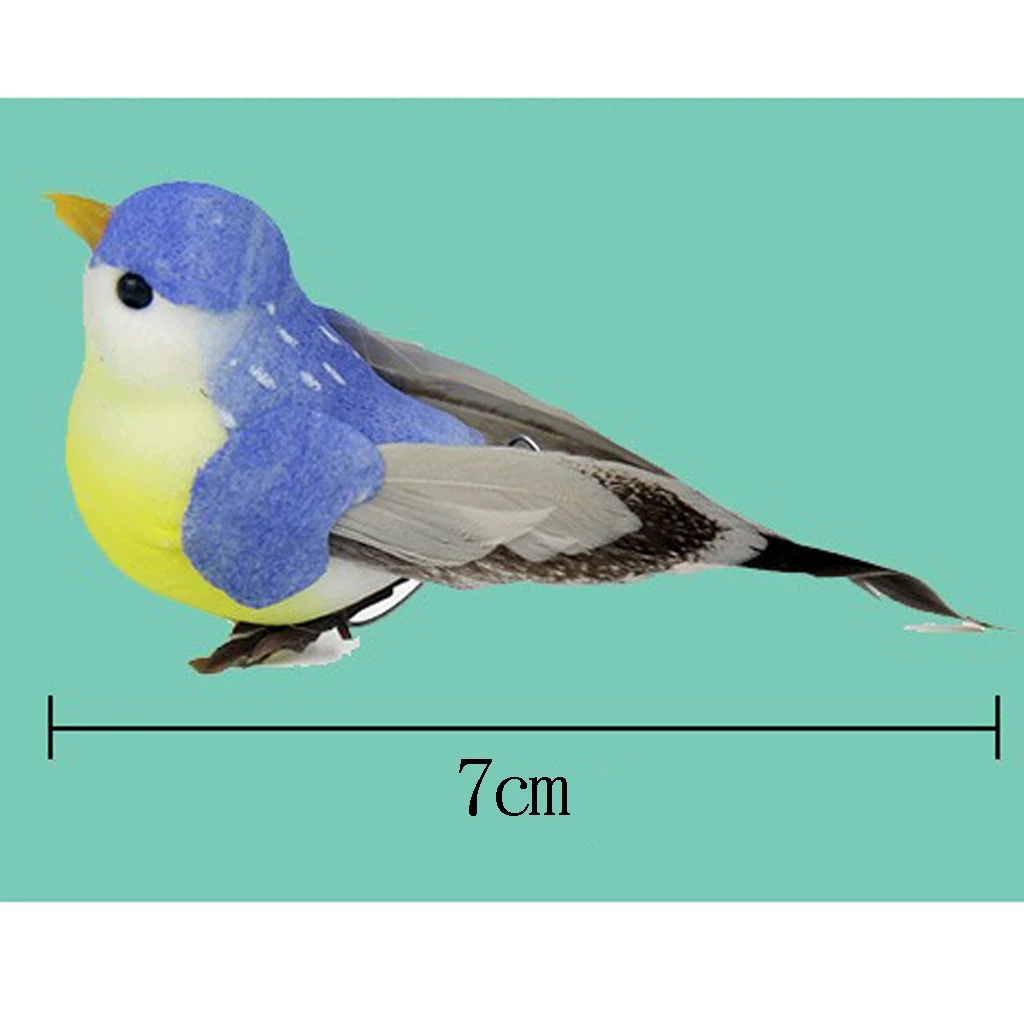 Decorative Birds Figurines Mini Simulation Foam Feather Statues for Garden Art Decoration and Indoor Outdoor Use