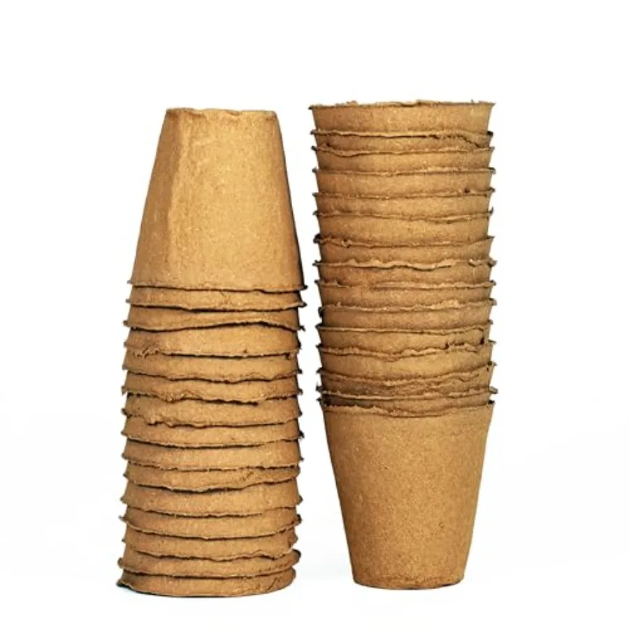 

4-дюймовые биоразлагаемые горшки для рассады без подложки, натуральные, для посадки семян, сертифицированные OMRI, с улучшенной аэрацией, экологичные