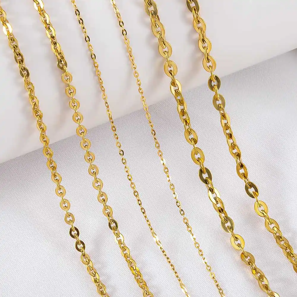 

1/0.5Meter 5/3/2mm Stainless Steel Extender Flat Chain For DIY Jewelry Making Necklaces Bracelets Supplies Handmade Accessories