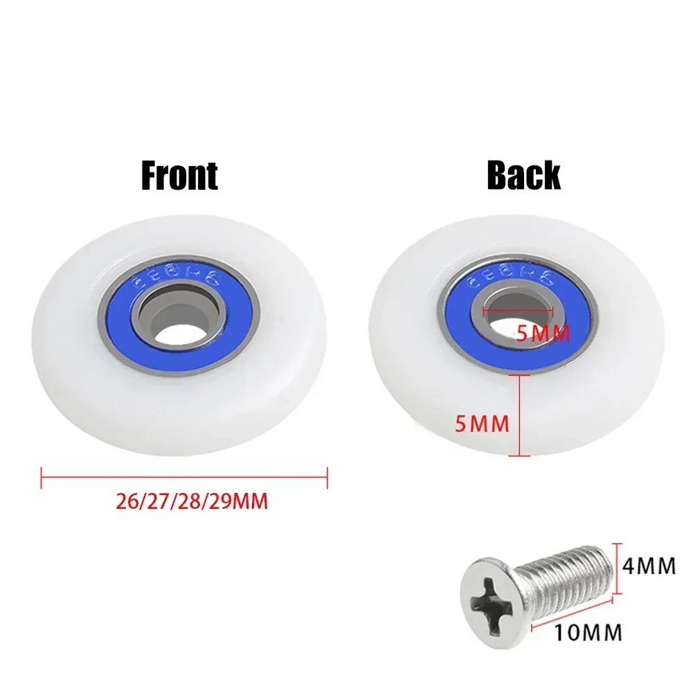 

4pcs Bath Shower Door Roller Wheel 28mm Bearing Roller Wheel 26/27/28/29mm Sliding Door Wheel Runner Pulley Shower Parts