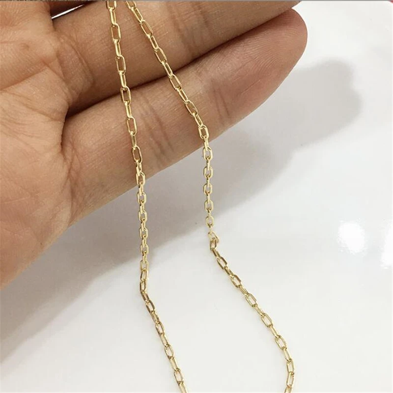 No Fade 14K Gold Color Plated Brass Oval O Letter Chains for Diy Jewelry Making Accessories Nickle Free Cross Link Chain