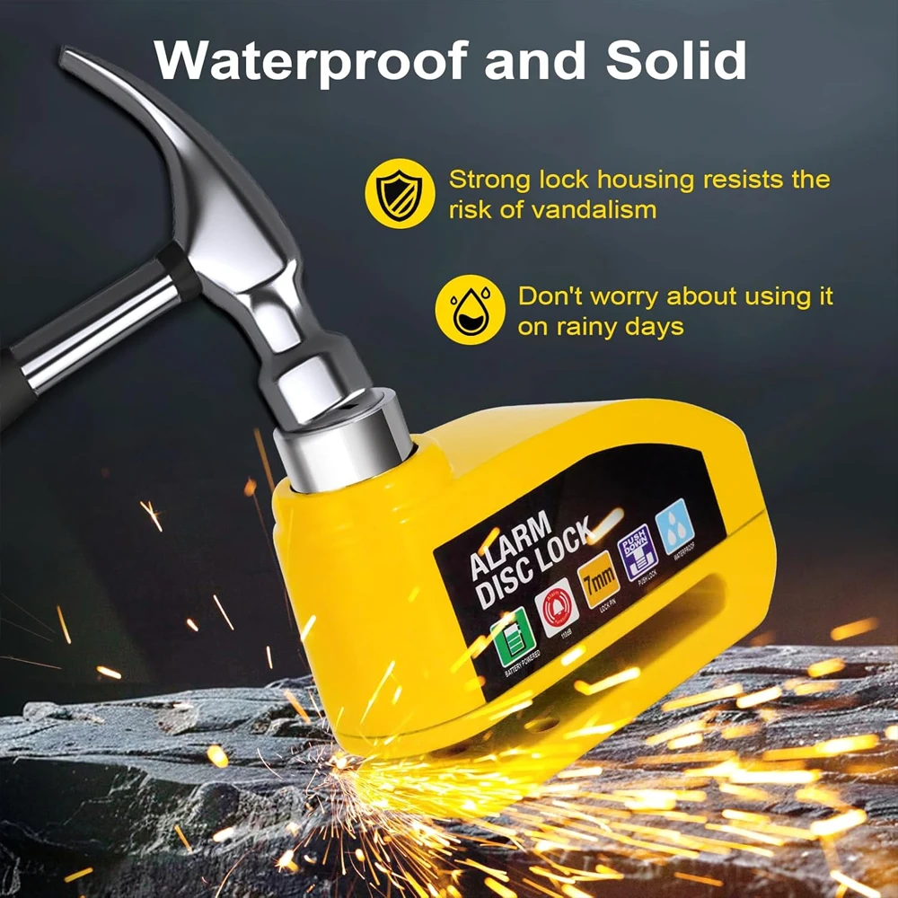 Motorcycle Bicycle Alarm Lock 110dB Wheel Disc Brake Waterproof Anti-Theft Aluminum Alloy Safety Brake Lock Scooter Moto Lock - view 4