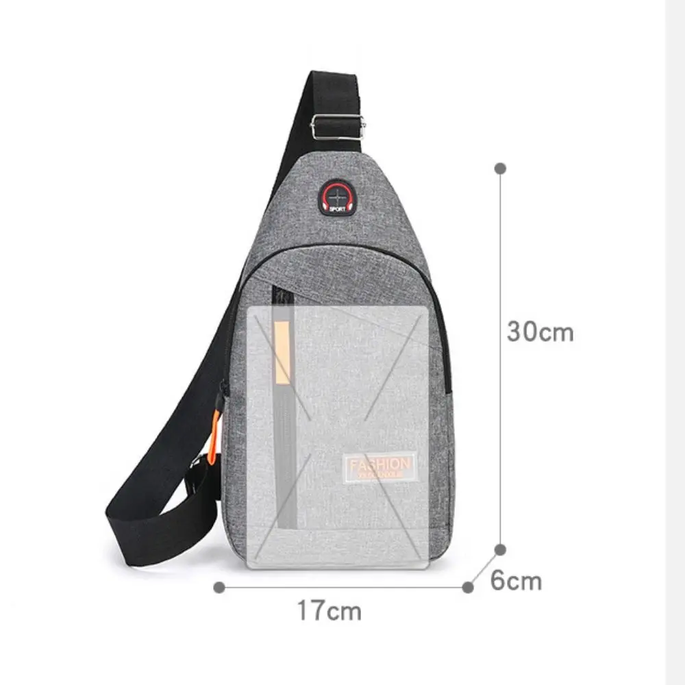 Oxford Cloth Men Chest Bag Large Capacity Chest Pack Casual Sling Bag Sports Male Shoulder Bag Outdoor Crossbody Bag