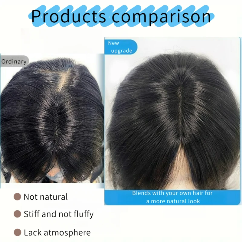 100% Remy Human Hair Air Bangs With Middle Part Traceless Easy Clips in Bangs With Invisible T-Shaped Forehead Fringe Inner Mesh