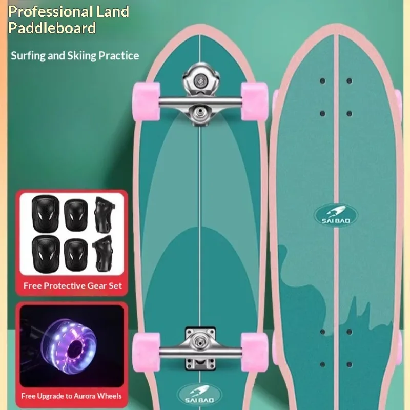 

Electric Skateboard Longboard Dual Motor 500W Remote Control Foldable Lightweight Portable LED Wheels Green Purple Skateboard