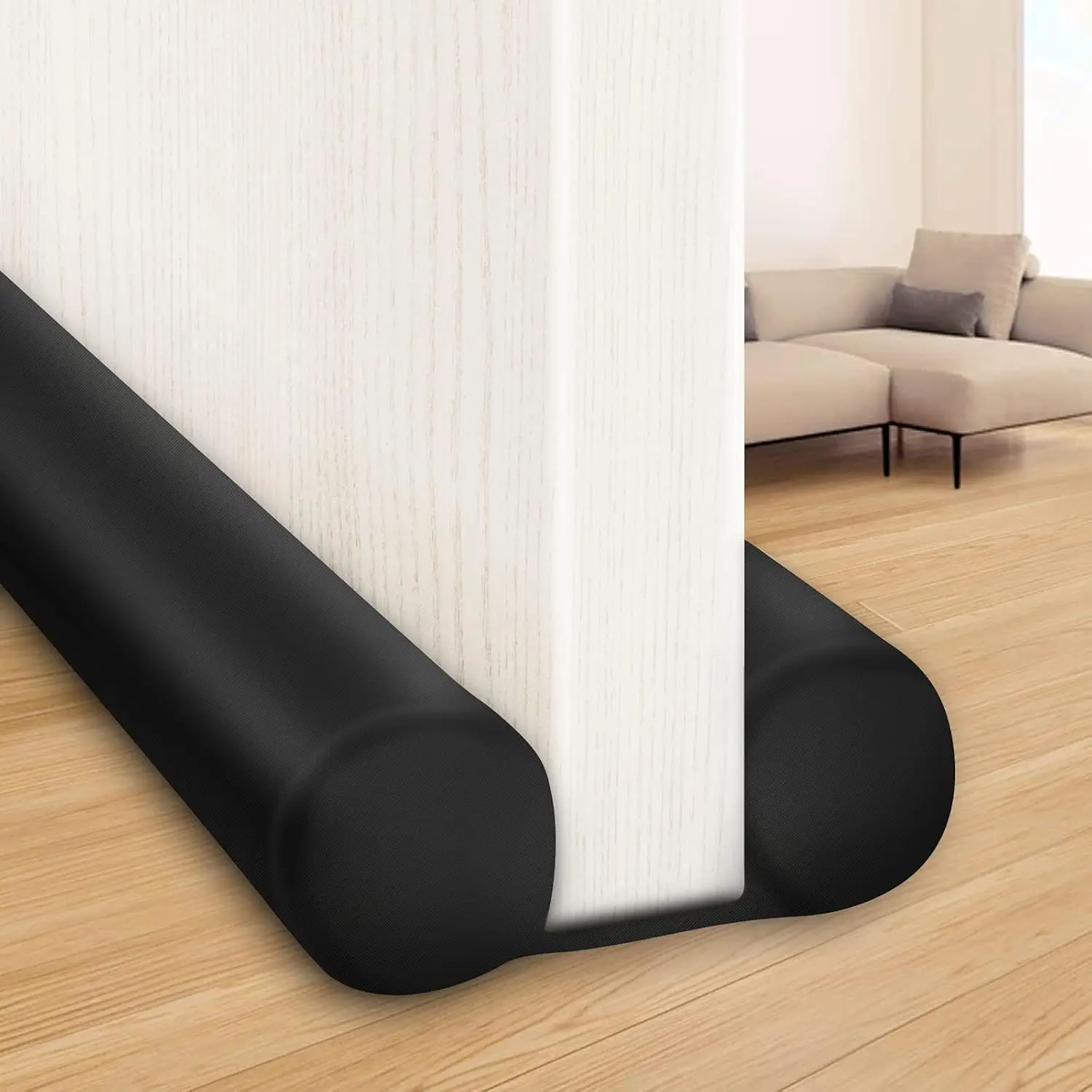 

Large Door Draft Stopper for Bottom of Doors 36" Under Door Sweep Noise Blocker Black Gap Stoppers Adjustable Seal Guard Draft