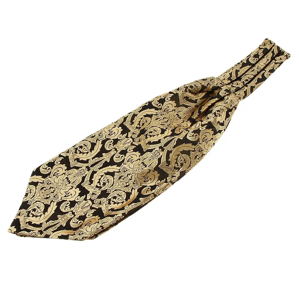 

Men's Paisley Floral Design Jacquard Woven Self Cravat Tie Ascot