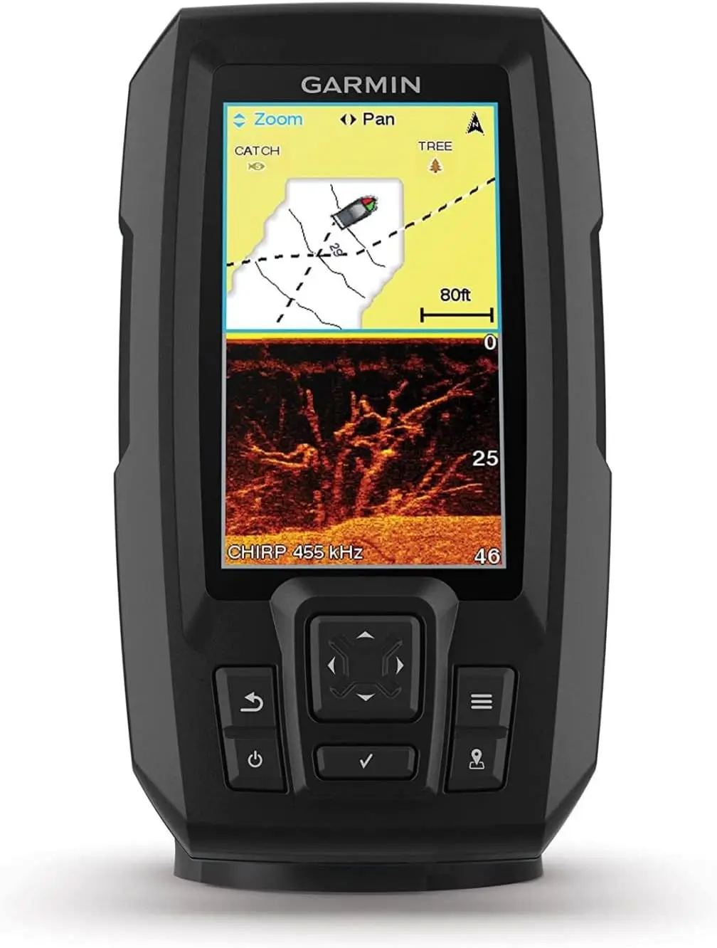 

Striker 4cv with Transducer, 4" GPS Fishfinder with CHIRP Traditional and ClearVu Scanning Sonar Transducer and Built In Quickdr