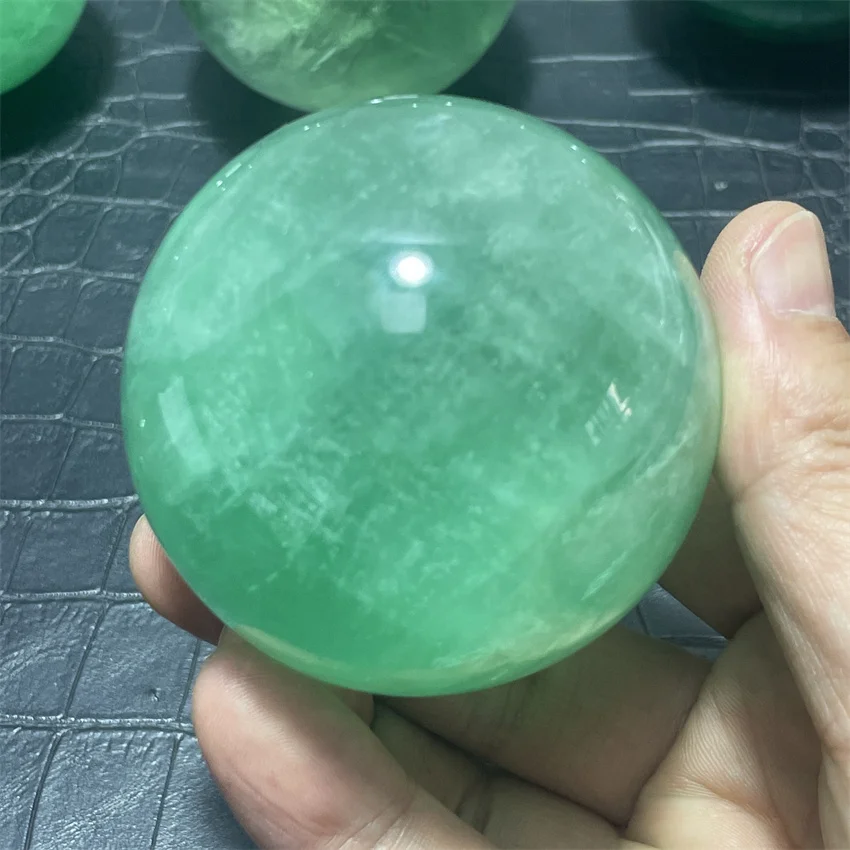 

Natural Green Fluorite Ball Quartz Crystal Healing Sphere Reiki Stone