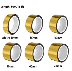 Uxcell Gold Tone Metalized Mylar Tape 30/35/40/50/60/70mm x 50m Decor Tape Self-adhesive Foil Tape for Graphic Arts Boat Trim