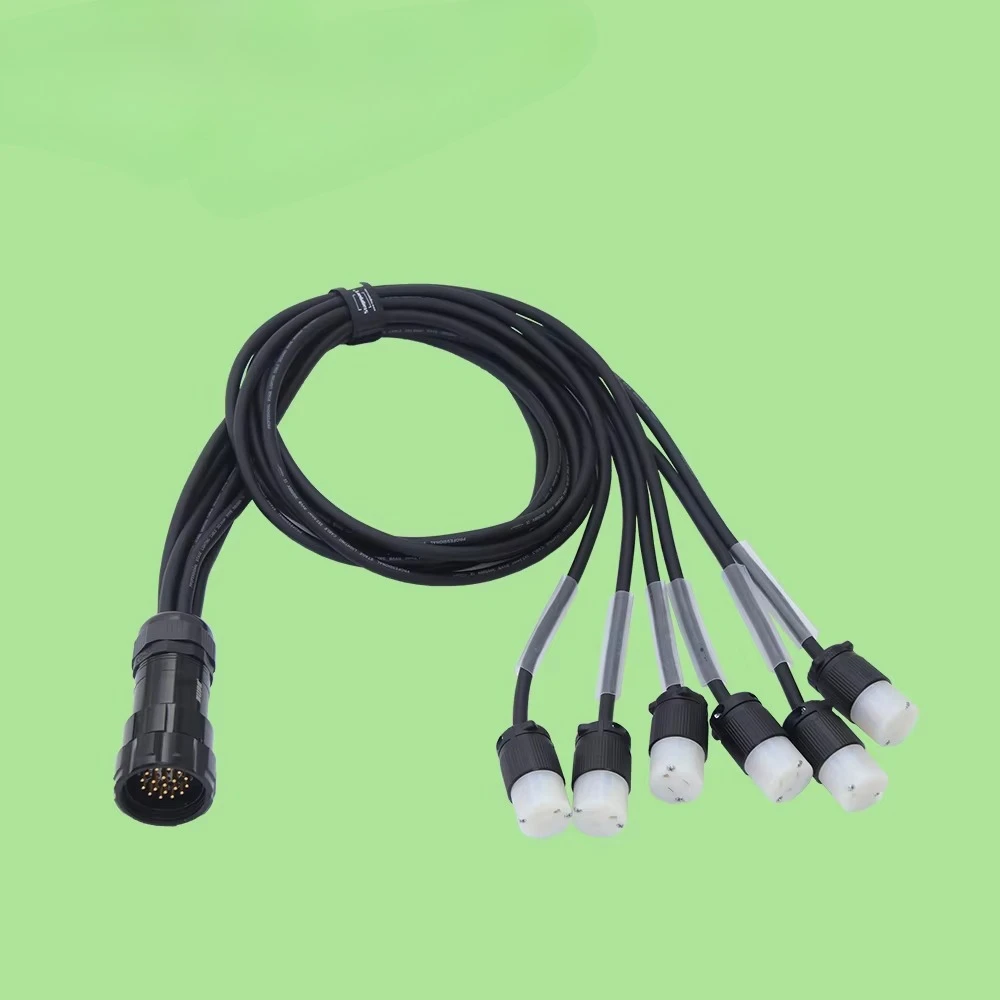 Numerous Plug Types Can Be Customized 3x 1.5/3x 2.5mm Electrical Breakout 19Pin Socapex to Edison Power Cable with Cable Tie