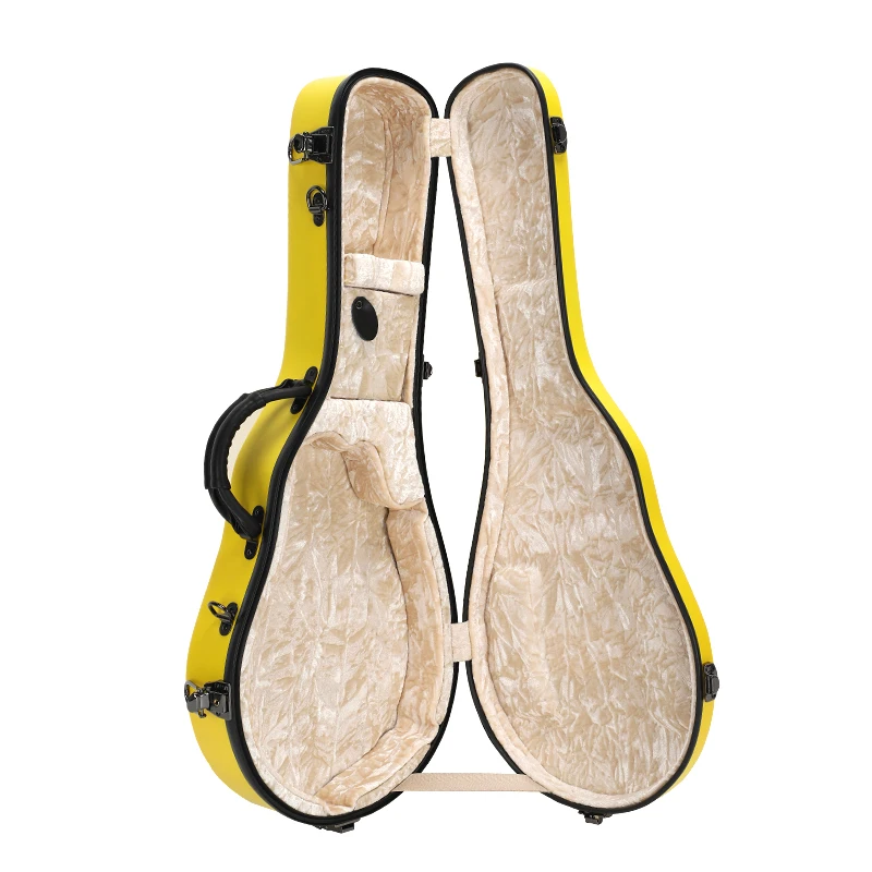 

Hooqu Hot Sale Wholesale Custom Mandolin Fiberglass Case Good Protective Convenient Storage Box Acoustic Mandolin Hard Case