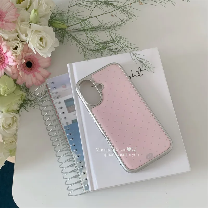 الكورية ins كريم الوردي البولكا نقطة الفن موضة الكرتون الإبداعية Y2K قضية الهاتف لسامسونج S 23 24 25 26 EDGE FE زائد الترا غطاء