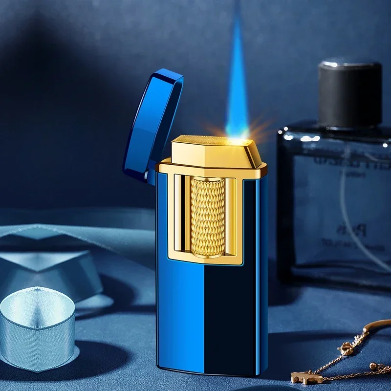 Roller Electronic Induction Lighter Gas Electric Integration Metal Visual Air Chamber Direct Flame Windproof Inflatable Lighter