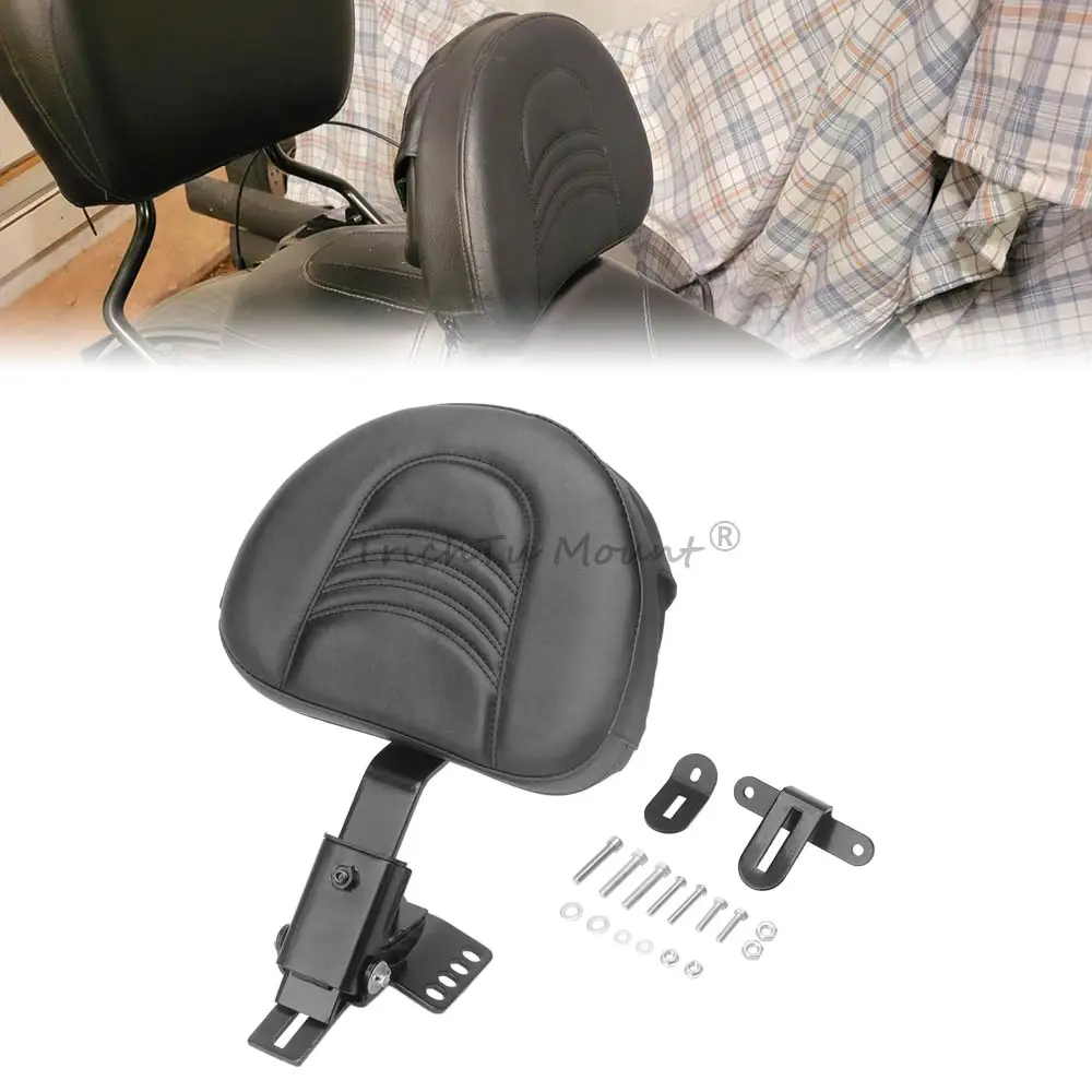 Motorcycle Plug In Driver Rider Seat Backrest For Harley Road King Street Glide Road Glide Electra Glide 1997-2025 Black Bracket