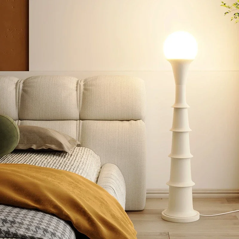 KARKubNordic-Lampadaire LED Minimalisme, Style Crème, Salon, Chambre, Créativité, Escales Décoratives