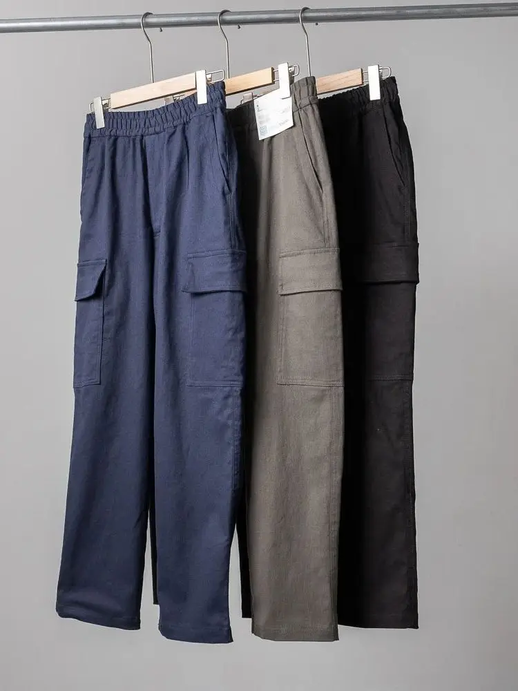

Универсальные повседневные брюки для работы с эластичным поясом, свободные, длинные, прямые, для мужчин и женщин, лето 2025, новинка