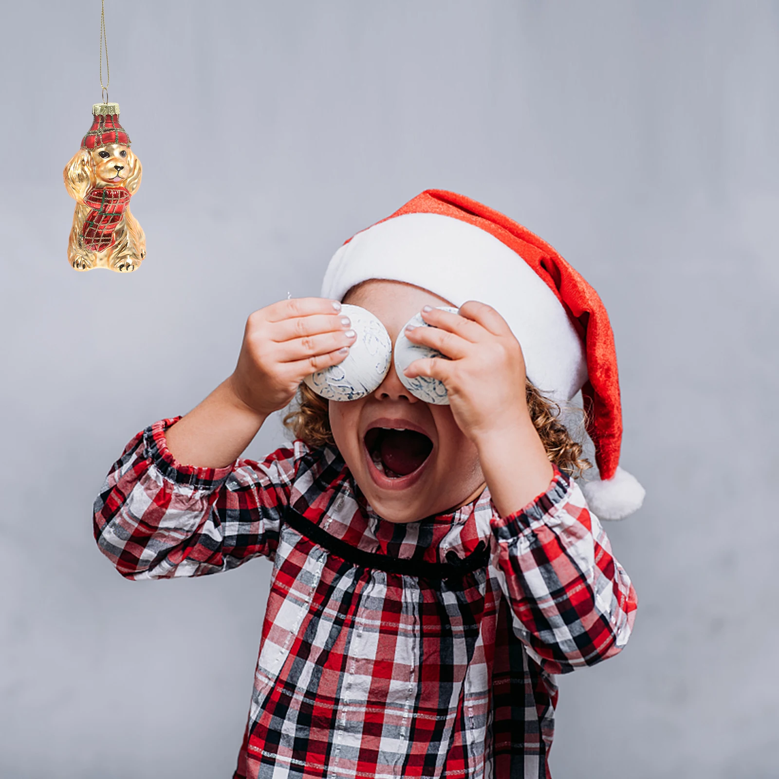 

Glass Dog Christmas Ornament Hanging Painted Cute Dog Sculpture Xmas Tree Decoration Holiday Home Decors Christmas Decor