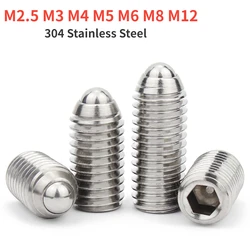 M2.5 M3 M4 M5 M6 M8 M12 304 Stainless Steel Inner Hexagonal Machine Meter Screw Wave Ball Positioning Steel Ball Spring Plunger