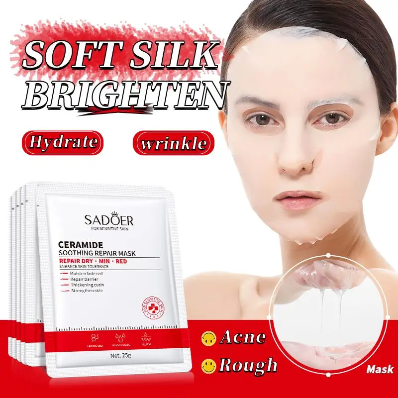 

1/5/10Pcs SADOER Ceramide Soothing Repair Mask Moisturizing Brighten Hydrating Smooth Facial Skin Care Mask For Sensitive Skin