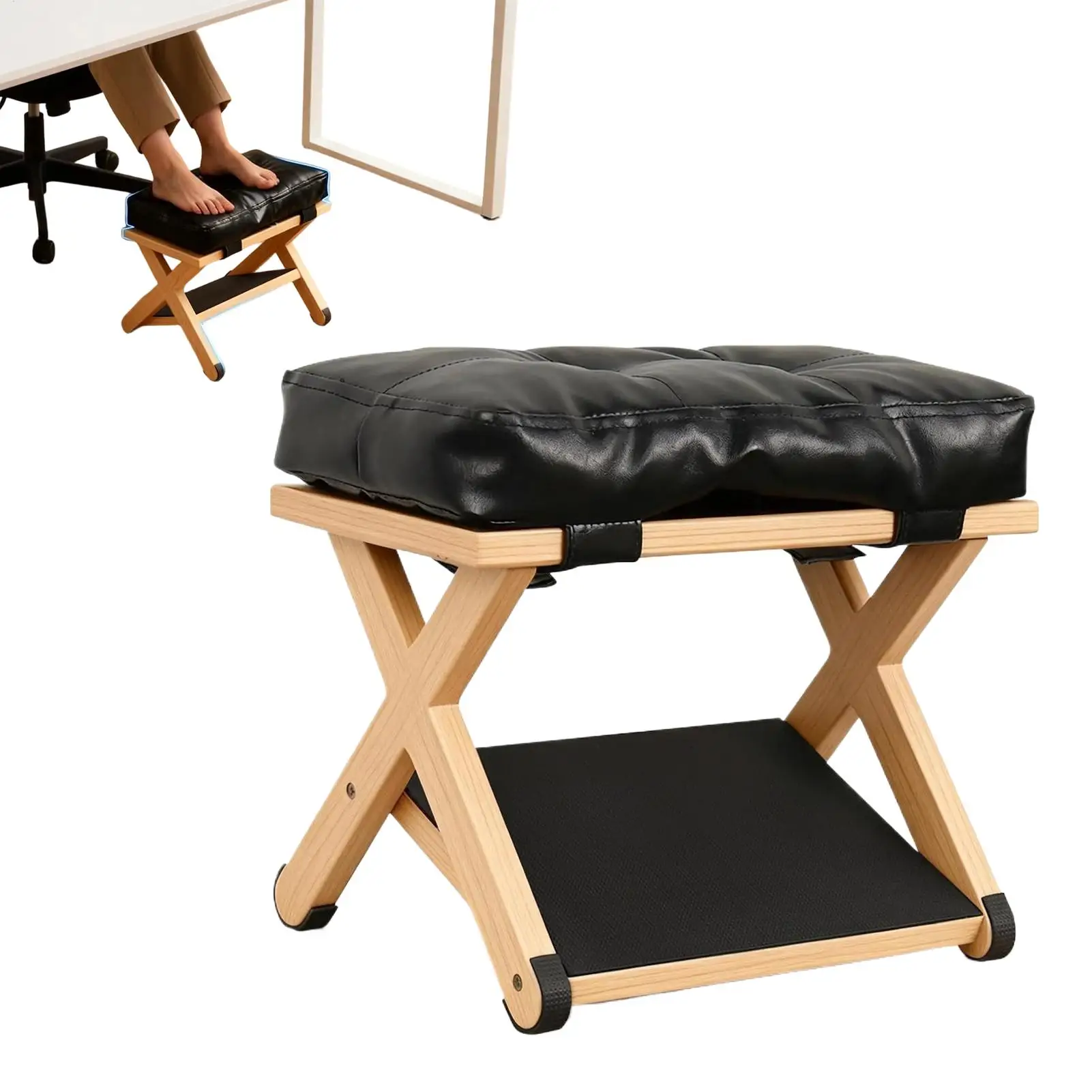 

Подставка для ног под стол, деревянная, двухуровневая, нескользящая, эргономичная, для дома, общежития, офиса, квартиры, кабинета