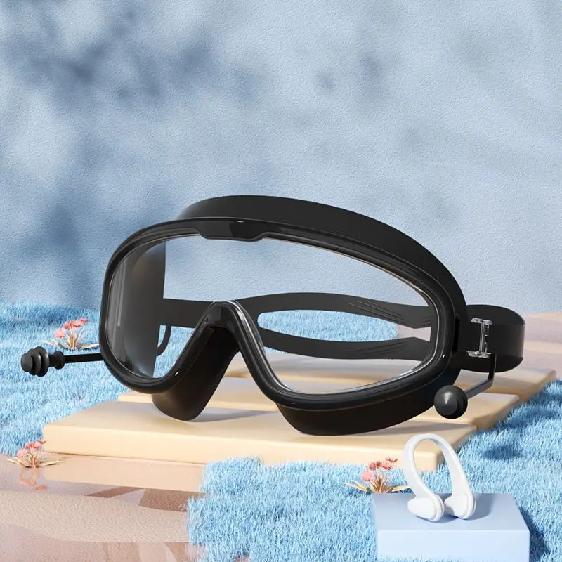Anti-Beschlag-Schwimmbrille mit großem Rahmen, wasserdichte HD-Vision für Erwachsene und Kinder, professionelle Schwimmbrille, Sportausrüstung