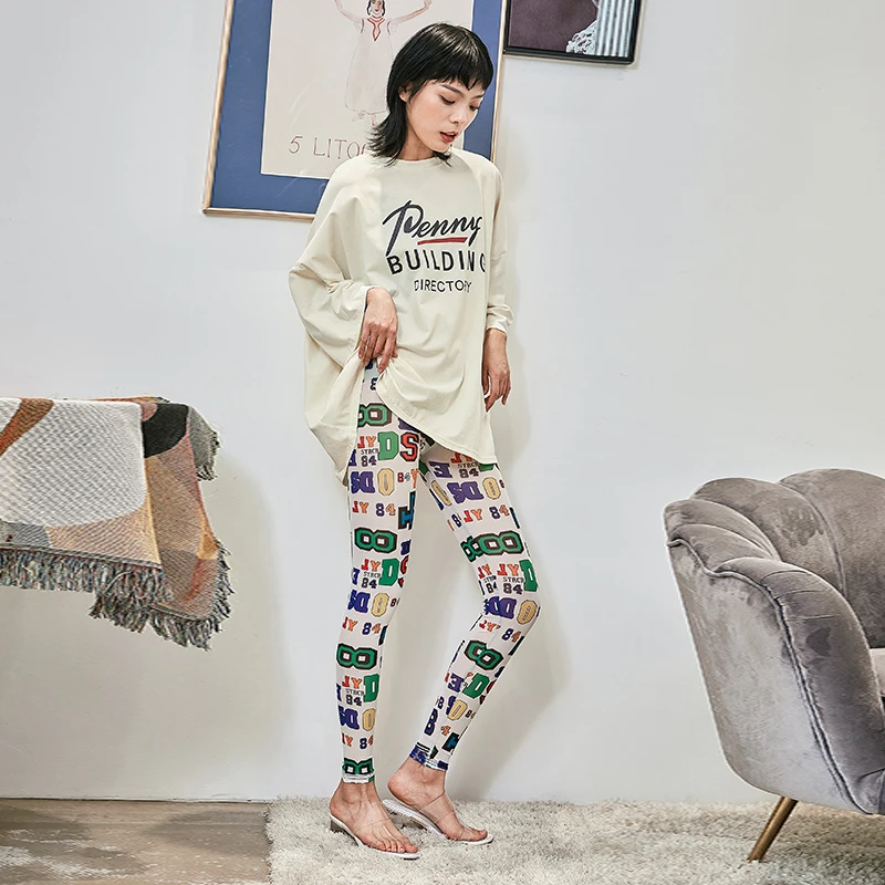 Letnie cienkie gazy przezroczyste cyfrowe legginsy wszystko rozciągliwe koreańska wersja obcisłych dziewięciopunktowych spodni damskich