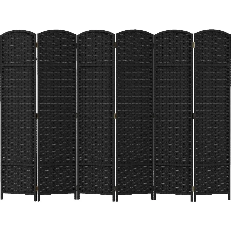 Room Divider 6 Panel Screen 5.6 Ft Tall Partition Room Dividers Black Privacy Screens Folding Room