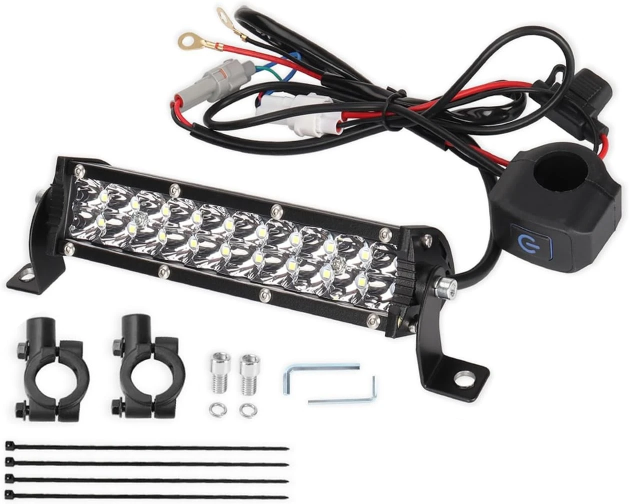 Motorcycle LED Light Bar Headlight Kit With Mounting Brackets and Switch For CRF250F CRF110 TTR110 YZF450 7/8